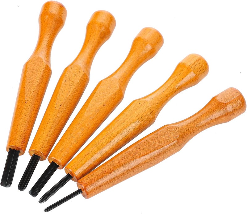Tinsky 5 Pcs Linocut Tools Sets Linoleum Carving Tools Wood Chisel V Shaped Knife for Printmaking Woodcarving Beginners (1.5mm, 2mm, 3mm, 4mm, 5mm) - Image 1